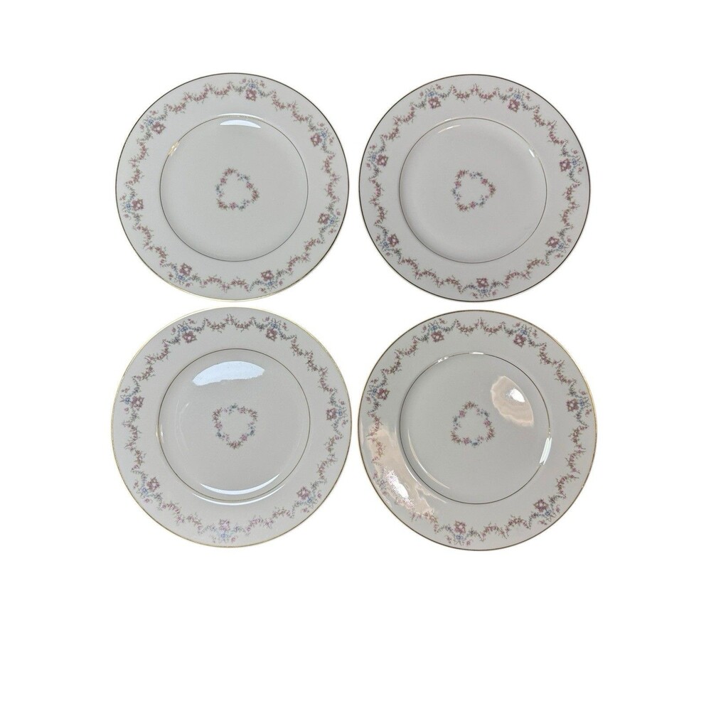 Syracuse China O.P.Co. Arcadia 4 Dinner Plates 9 3/4" Old Ivory USA